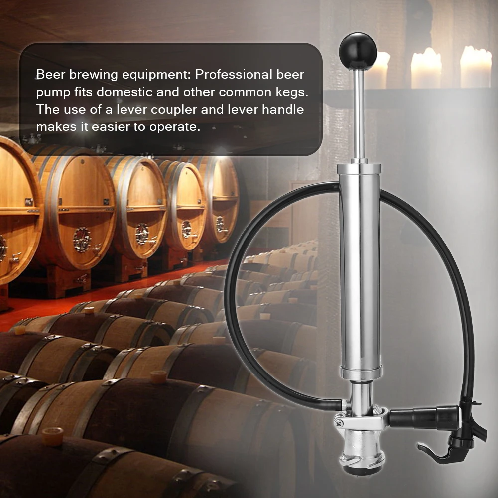 

Beer Party Pump Beer Keg Tap Pump Keg Tap-Beer Brewing Equipment Picnic Chrome Home Brewing Homebrew with Squeeze Trigger