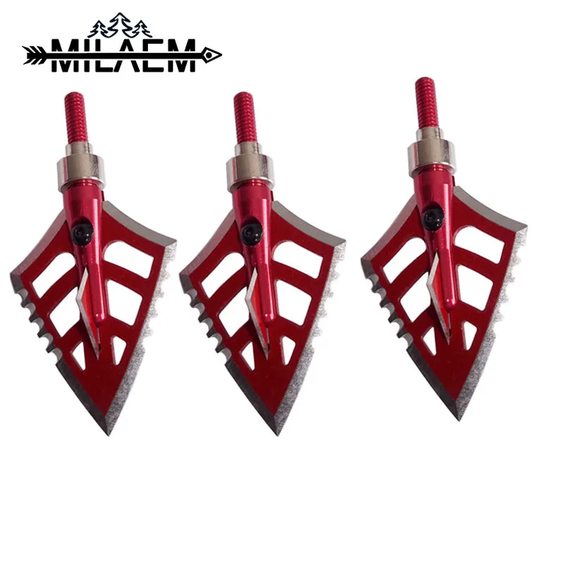 

3 Pcs Hunting Arrow Heads Tips Archery Broadhead 100 Grain Arrowheads for Compound Crossbow 2 Blades Broadheads