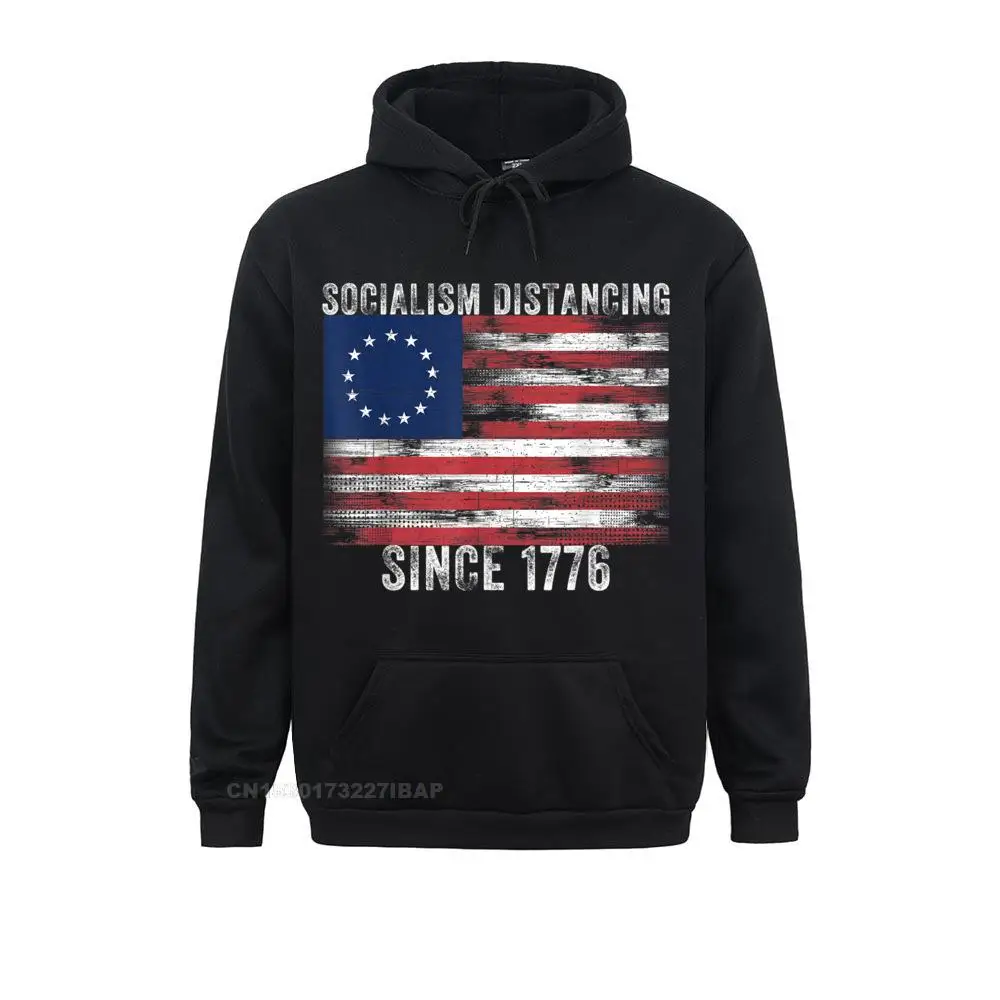 thumbnail image 1 of Sudadera con capucha Harajuku con la bandera de Ross de Estados Unidos divertida y distanciamiento social desde 1776, ropa ajustada, sudaderas familiares de gran oferta 2021, 1 of 4