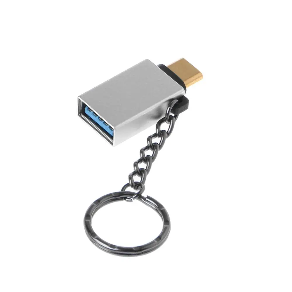 Алюминиевый Портативный Тип C к USB 3,0 Женский Адаптер конвертера OTG для Macbook Note8 S8 G6 G5 Xiaomi huawei Sony-T4ME - Цвет: Серебристый