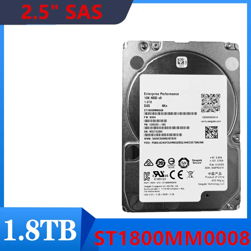 

Новый оригинальный жесткий диск для Seagate 1,8 ТБ 2,5 дюйма SAS 12 ГБ/сек. 128 МБ 10000 об/мин для внутреннего жесткого диска для жесткого диска корпоративного класса для ST1800MM0008