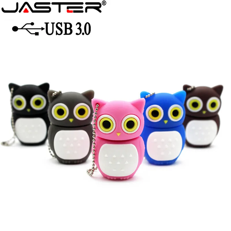JASTER USB 3 0 Новый Симпатичный флеш накопитель Сова Флешка 4 ГБ 8 16 32 64 мультяшная