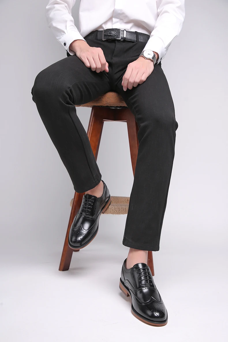 Misalwa/Роскошные Мужские модельные туфли с перфорацией типа «броги» из натуральной кожи; деловые свадебные туфли в винтажном стиле; Цвет Бордовый