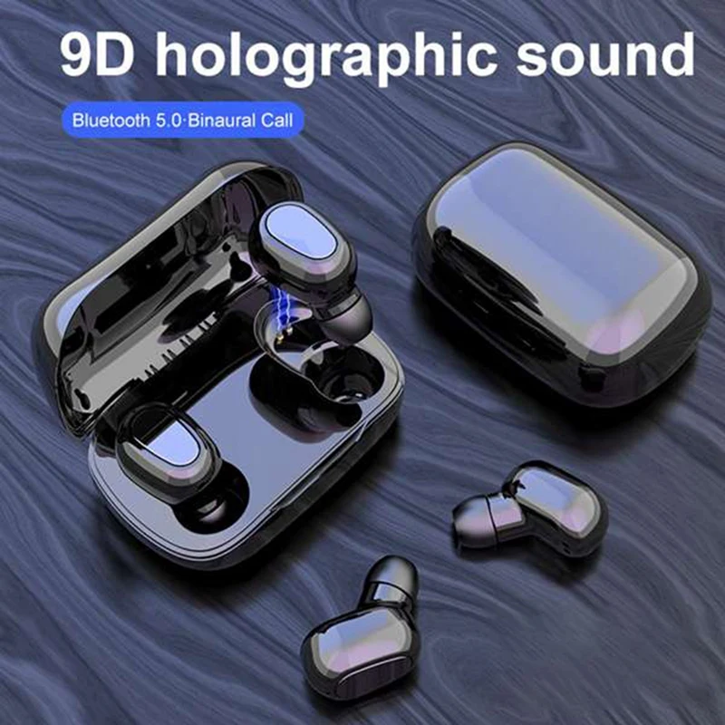 TWS Bluetooth Headphones In Ear Stereo Bluetooth V5 0 Earphones High Definition Mic Rechargable Wireless Headphones