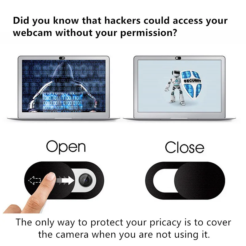 Privacy Cam Sticker - Webcam Cover Shutter Slider for Laptops, Tablets, and Phones