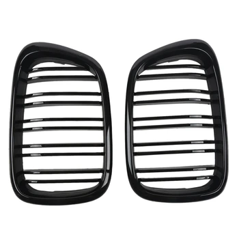 

Glossy Black Front Hood Kidney Grille Grill ABS Dual Line Compatible for BMW E39 5-Series 525 528 1995-2004 Front Bumper Grille