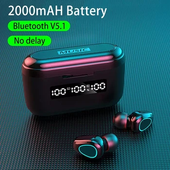 

TWS 9D Noise Reduction Wireless Earphones HiFi Auricular Bluetooth Earbuds LED Three-Screen Display Touch For Xiaomi Huawei