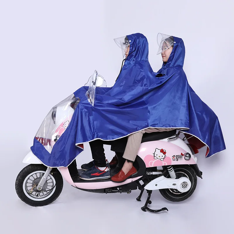 Двойной плащ Плюс-Размер E-Bike мотоцикл цельный плащ для езды печатные слова реклама Экстра-большое Пончо