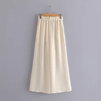 

Nuevos Pantalones Anchos Con Cintura Elástica Desenfadada Casual Y Femenina De Europa Y América