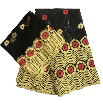 

2019 wonderful Black Bazin Fabric embroidered African Beaded bazin riche getzner for match Tulle Mesh Lace party dress RT5-2