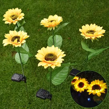 

Solar Light Waterproof Sunflower Style LED Courtyard Decorative Lawn Lights for Outdoor Garden Power Solar Lamps Night Light