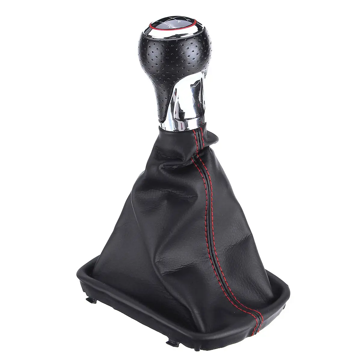 New Leather Shifter Car Inner Gear Shift Shifter Knob with Boot Cover 5