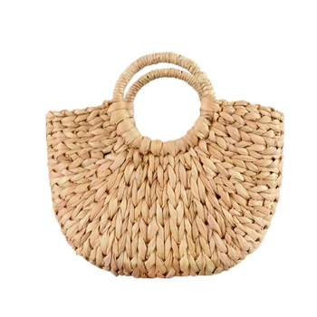 

Moon Bag Hand-woven Bag Semicircle Portable Straw Bag Beach Bag