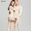 100% genuine merino wool thermal underwear women men sexy lingerie set inner wear Women's warm thermo long sleeve winter cloting ► Photo 1/6