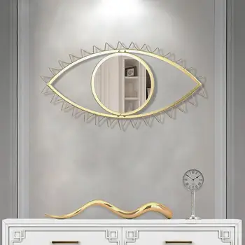 

Wall Hanging Mirror Decorative Eye Shaped Iron Frame Glass Wall Mirror For Living Room Bedroom Bathroom Office Decoration