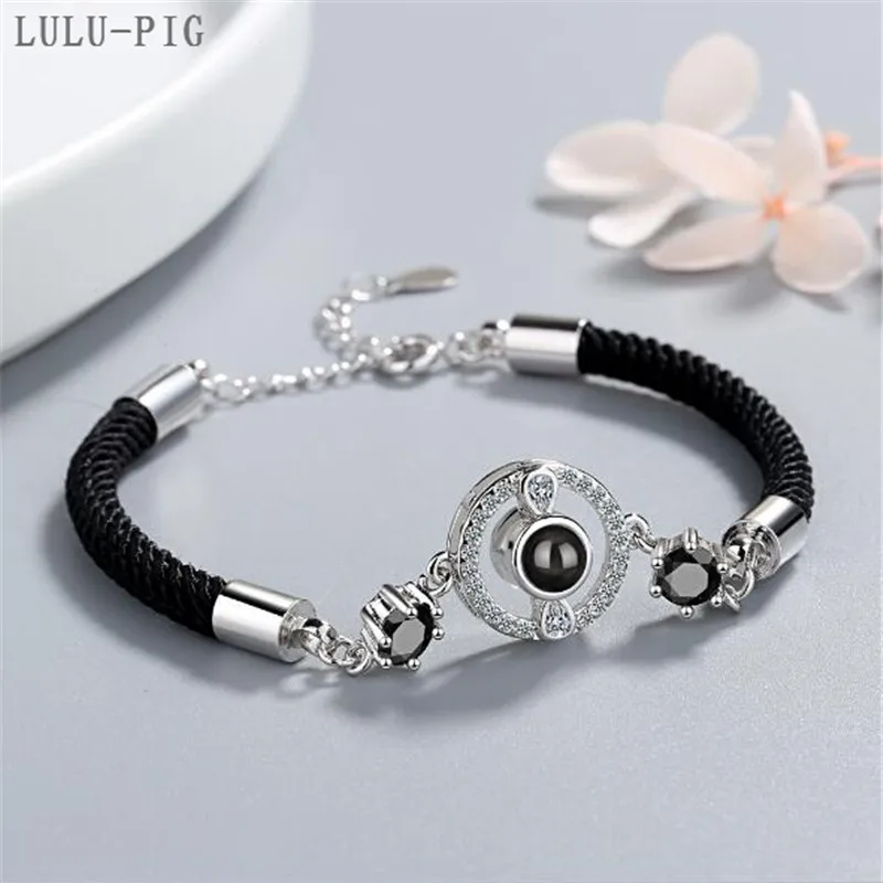 LULU-PIG 100 языков проекционный браслет для пары мужчин и женщин, Корейский простой красный канат любовь памяти браслет SL154
