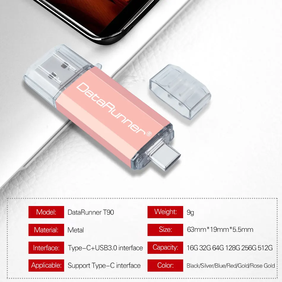USB флеш накопитель DataRunner Type C 128 ГБ OTG 16 32 64 256 512 ГБ|USB флэш-накопители| |