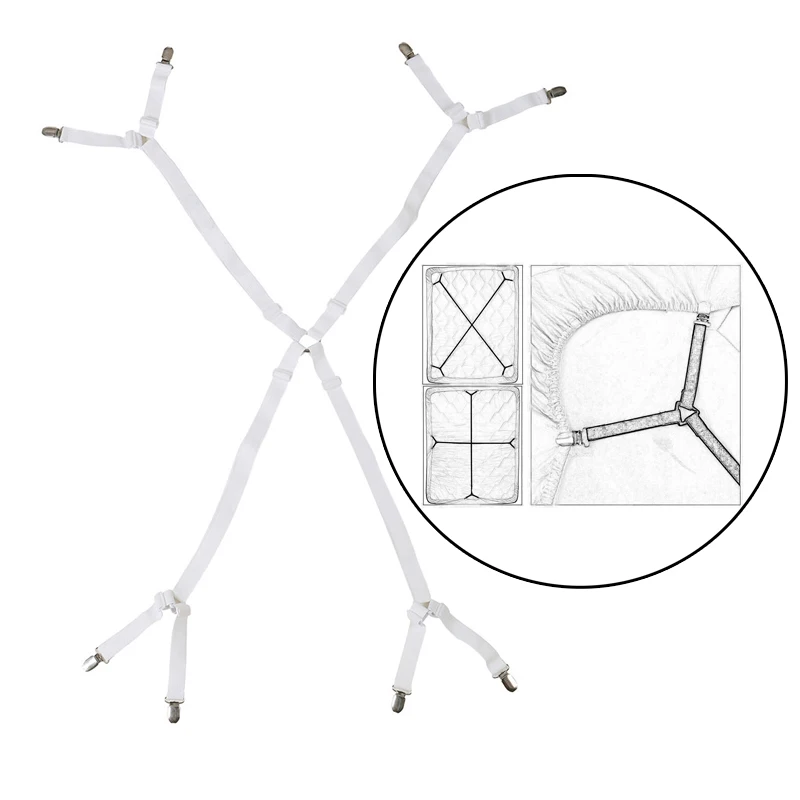 4 шт. эластичные зажимы для простыни Регулируемый сверхмощный наматрасник одеяла Захваты Крепежный ремень фиксирующий нескользящий ремень 25 - Цвет: 8 Heads White (1Pcs)