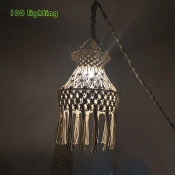 

Individuality Loft Pendant light White Cloth Hand Made Dining room Bedroom Hang Lighting Fixtures With Switch Plug Home Deco