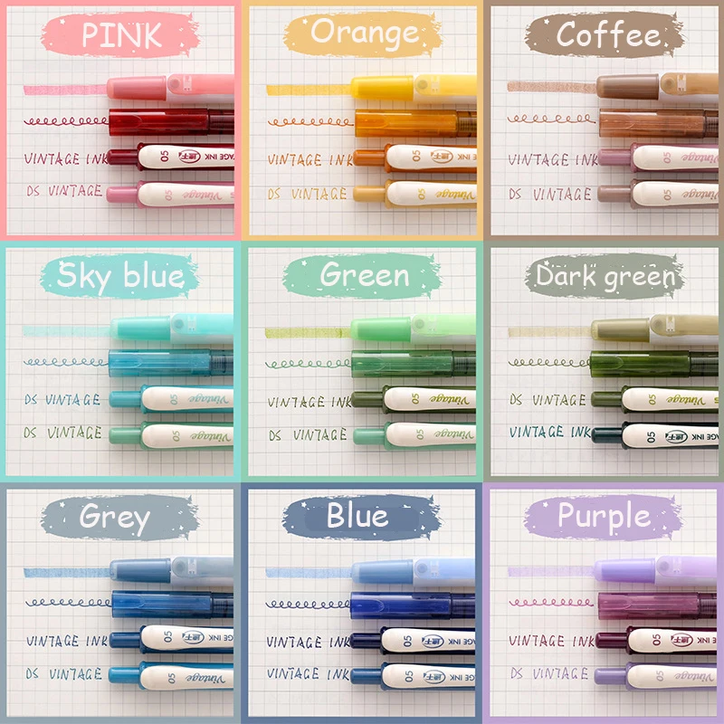 4PCS/Pack Morandi 10 Color Series Colored Gel Pen DIY Graffiti Drawing Pen Marker School Stationery