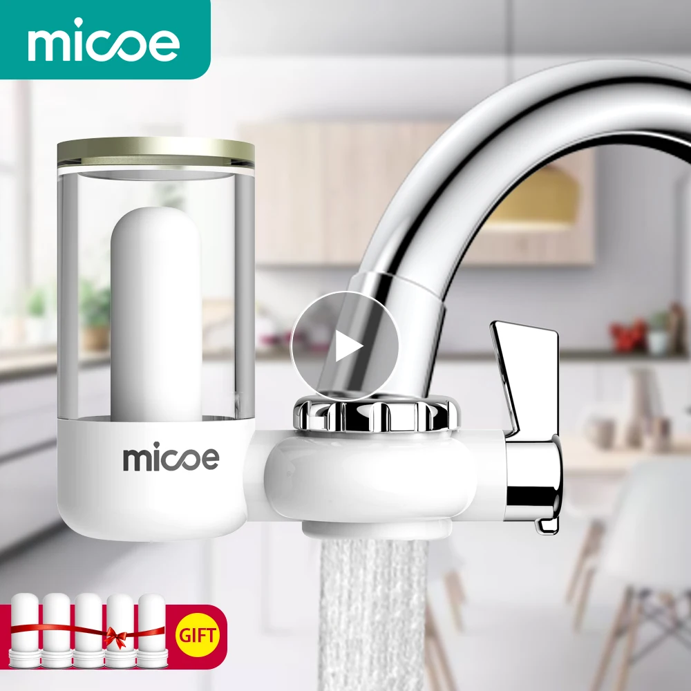 

Micoe Water Purifier Filter Faucet Filtration System with Washable Ceramics Filter Core