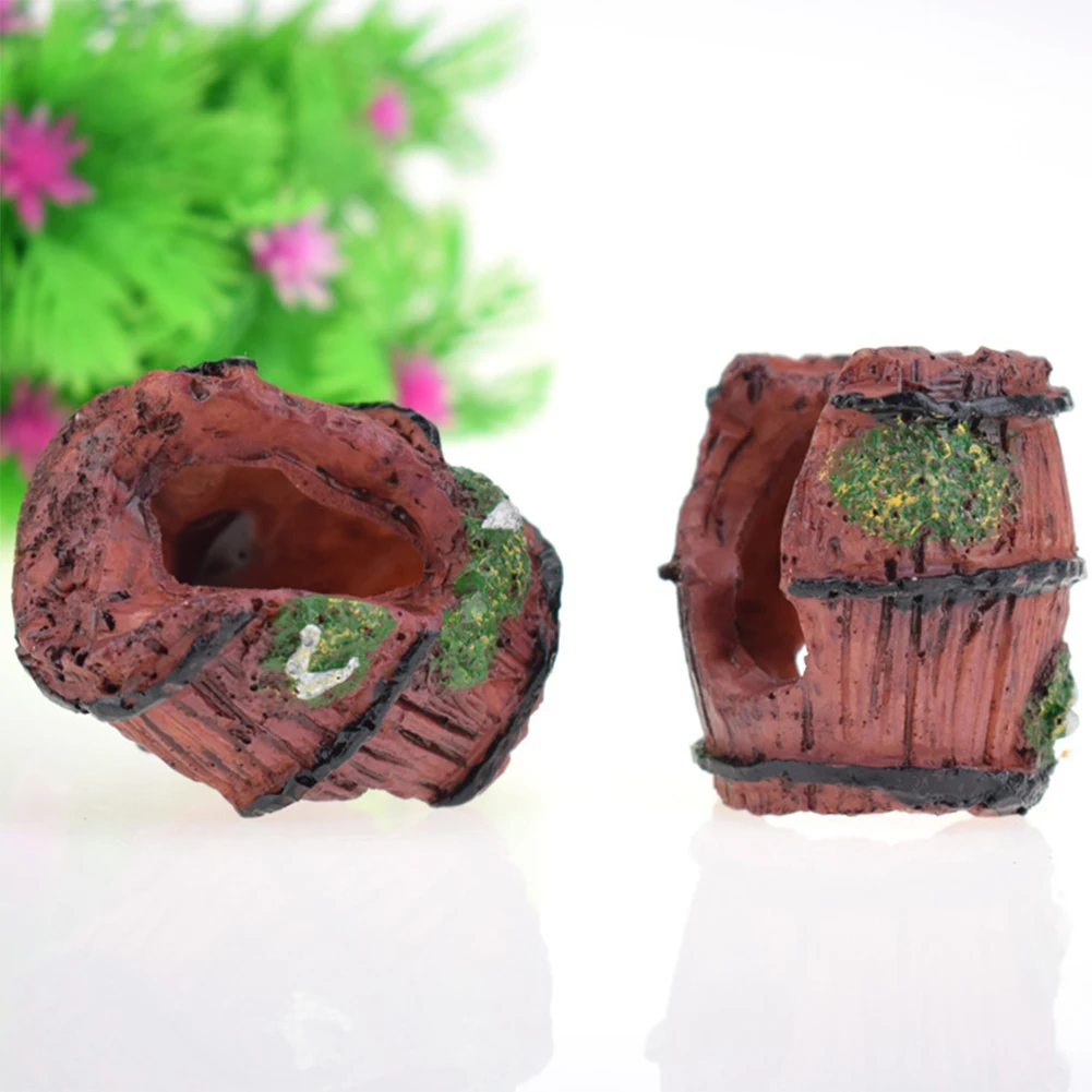 Аксессуары из смолы, нетоксичные украшения для аквариума в форме ведра, украшение для аквариума в стиле ретро, забавная игра в пещеру