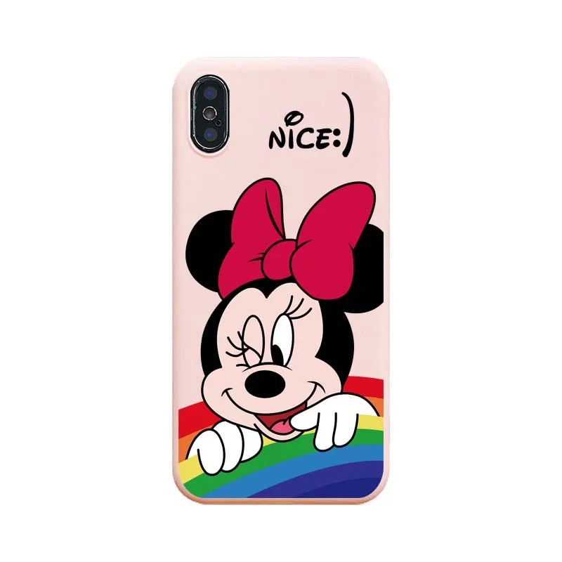 1 Милый чехол с мультяшной мышкой для iPhone 11 Pro X XS MAX XR 6 S чехол силиконовый Etui Coque для iPhone 6 6 S 7 8 Plus чехол для телефона - Цвет: 1