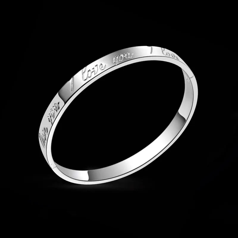 

Fashion 'I Love you' Bracelet Silver Bracelets & Bangles For Women Jewelry Pulseiras Femme Pulseras Pulseira Bileklik