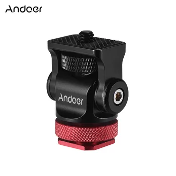 

Andoer Mini Ball Head Ballhead Hot Flash Shoe Mount Adapter 1/4" Screw for DSLR Camera Microphone LED Video Light Monitor Tripod