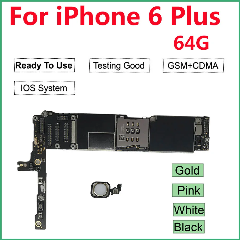 

Unlocked for iPhone 6 Plus motherboard Original logic board with Touch ID Home Button 6Plus Logic board Unlock iCloud Mainboard