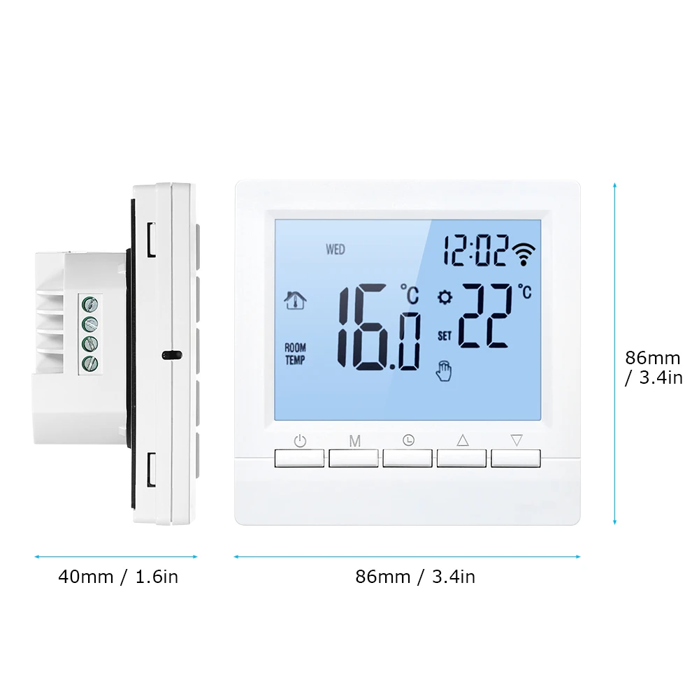 Умный термостат цифровой контроль температуры Лер приложение управление WiFi ЖК-Дисплей Неделя программируемый электрический подогрев пола термостат