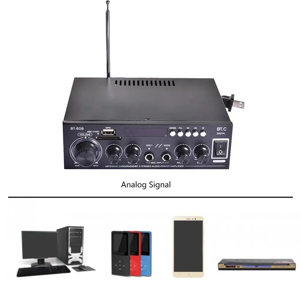 12 В 220 В 400 Вт Bluetooth стерео усилитель звука для автомобиля дома HiFi музыка USB FM радио усилитель автомобиля аудио домашний усилитель