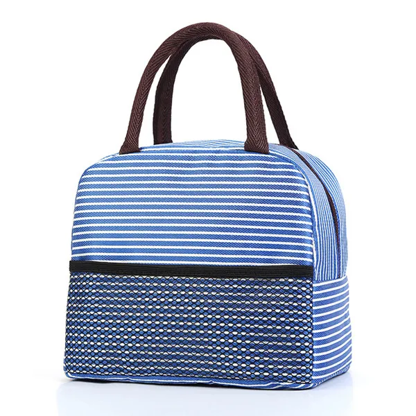 Портативный свежий хранения сумка для обеда мешок термоизолированная охлаждающая контейнер для хранения Модные женские дети пикника еда Icepack Box - Цвет: B-Blue