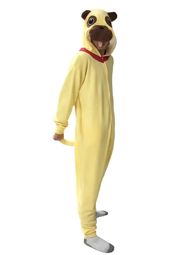 Тигр Кигуруми костюмы-комбинезоны для мужчин и wo мужчин с капюшоном животных мультфильм Монокума пижамы костюм Мопс Собака Спортивный костюм комбинезоны косплей