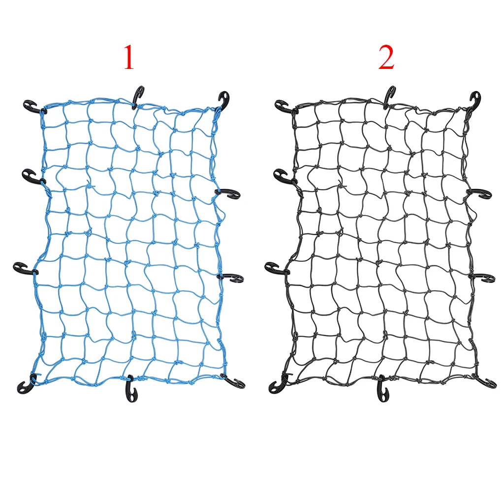 Elastic Car Trailer Roof Rack Boot Luggage Bungee Cord Cargo Net with 10 Hooks