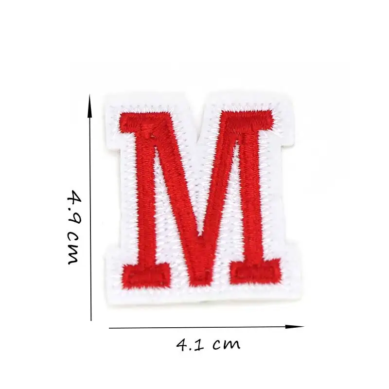 Black Red Embroidered Letters Iron On Patch Alphabet Patches Applique For  Kid Clothing Bags Sewing Name Logo Diy Badge Patch