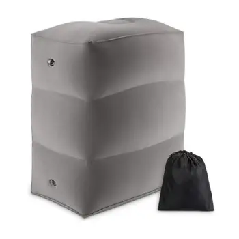 

Flocking Travel Inflatable Foot Pad Footstool Aircraft Warm Foot Stepping Mat Folding Adjustable Foot Stool