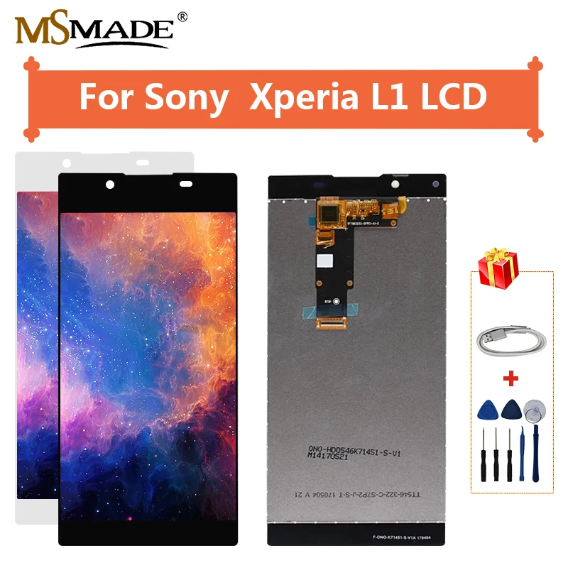 

For Sony Xperia L1 G3312 G3311 LCD Touch Screen Digitizer Display Replacement Assembly Parts With Frame 100% Tested 5.5