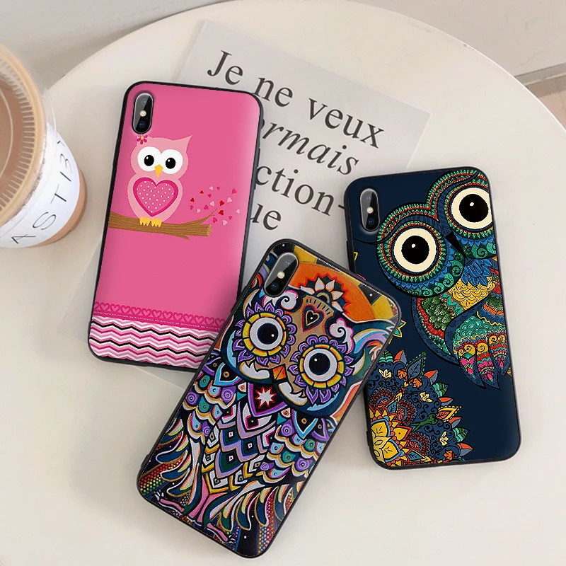 

art owl Soft TPU Case For Apple iPhone X XR XS MAX 5 5S 5C SE 6 6S 7 8 Plus ipod touch 5 6 Silicone Case Cover
