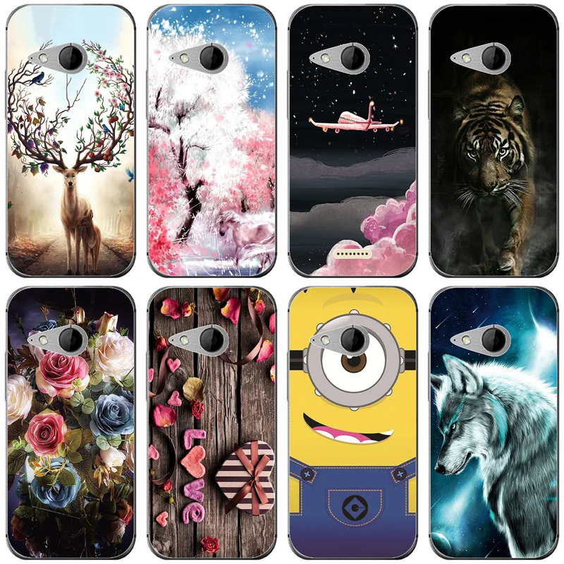 

Soft Silicone phone case cover For HTC One M8 mini/One mini 2 mini2 phone shell printing design Painted Silicone shell Flower