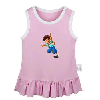 

Cartoon Happy Cute Boy Diego The Big Bang Theory Newborn Baby Girls Dresses Toddler Sleeveless Dress Infant Cotton Clothes