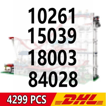 

15039 18003 4299Pcs Nostalgic Restaurant Roller Coaster City Street View MOC Series Building Blocks 10261 Toy