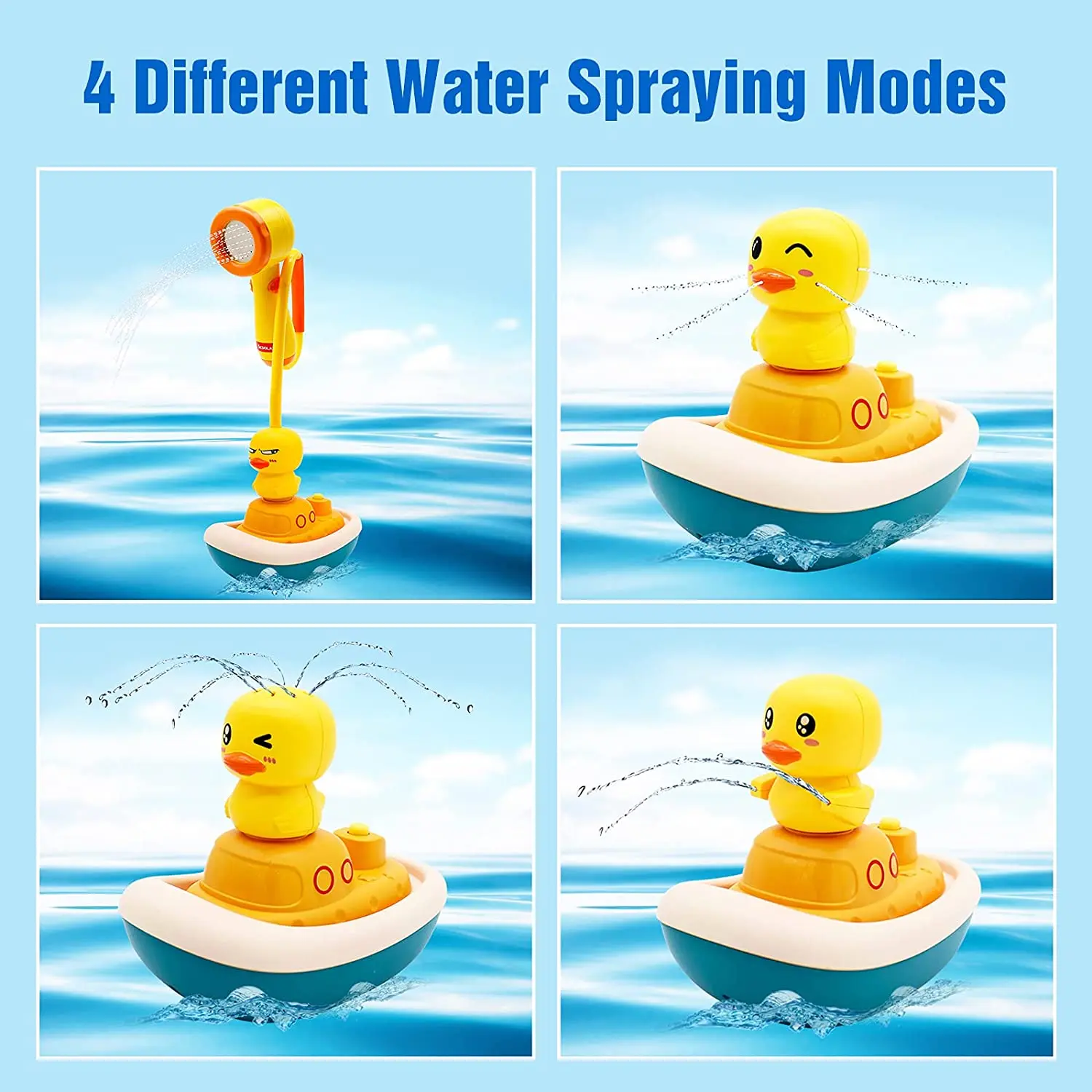 Electric Duck Boat Spray Bath Toy