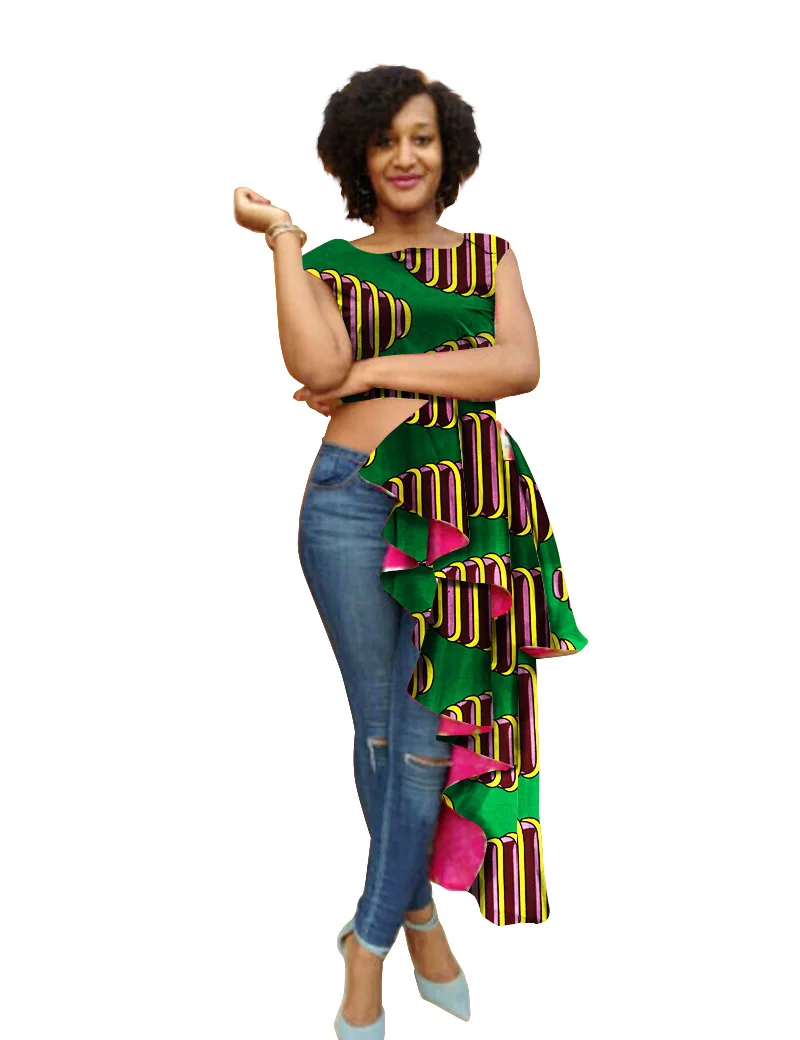 Африканская одежда для женщин Новая африканская Роба африканская Топ dashiki o-образным вырезом Анкара Стиль Топы модная блузка размера плюс WY700 - Цвет: 19