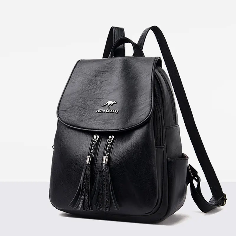 Fashion Backpack Cowhide Student Bag Large Capacity Outdoor Shoulder Bag Fashion Travel Bag Versatile Waterproof Women's Bag