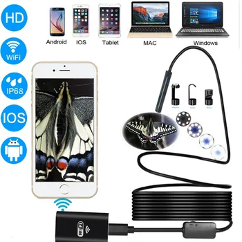 

Wireless Endoscope WiFi Borescope Inspection Camera 2.0 Megapixels HD1200P Snake Camera with 8leds for Android IOS 330#2