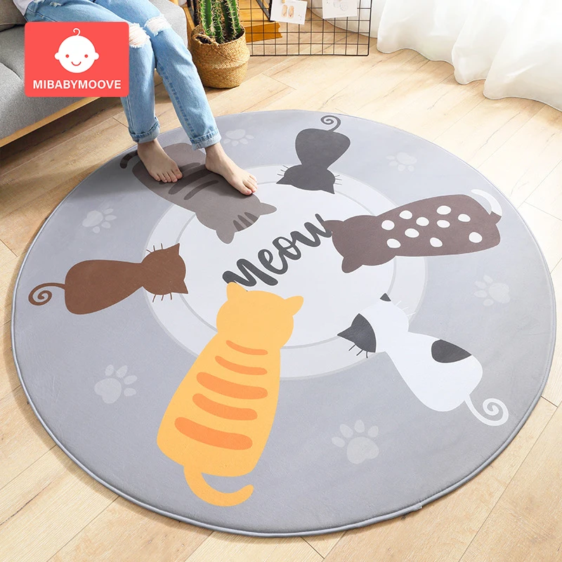 Baby Carpet Play Mat Washable Baby Crawling Mat Foldable Cartoon Animals Carpet Rugs Baby Playmats for Kids Room Nursery Decor