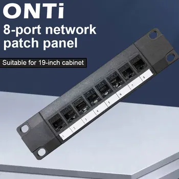 ONTi 8 Port Straight-through CAT6 Patch Panel RJ45 Network Cable Adapter Keystone Jack Ethernet Distribution Frame 1