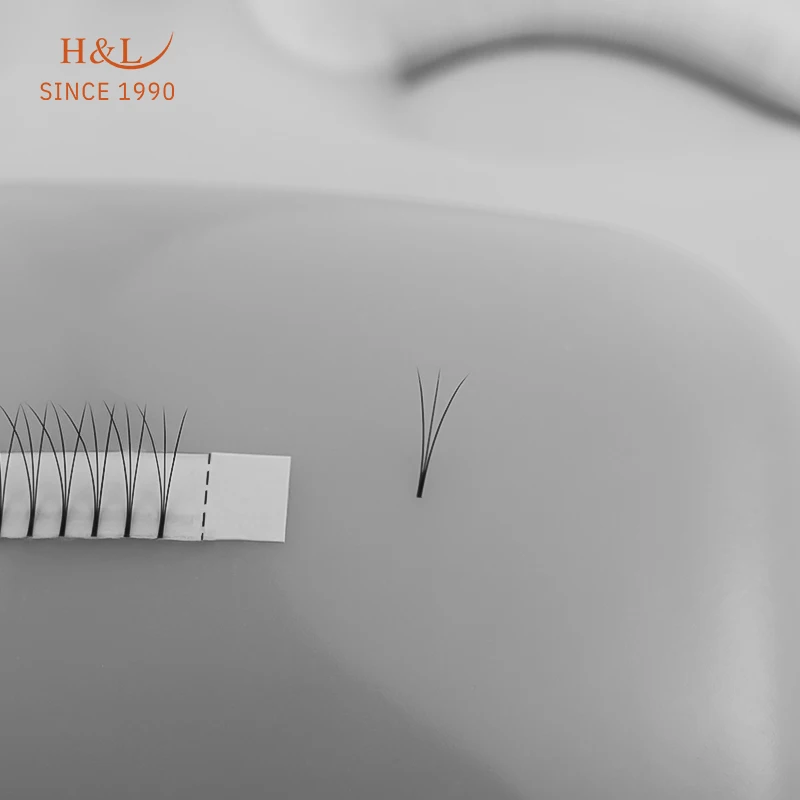 H&L SINCE 1990 0.15 thickness long stem premade volume fans premade fan 2D 3D 4D 5D 6D Eyelash Extension premade fans