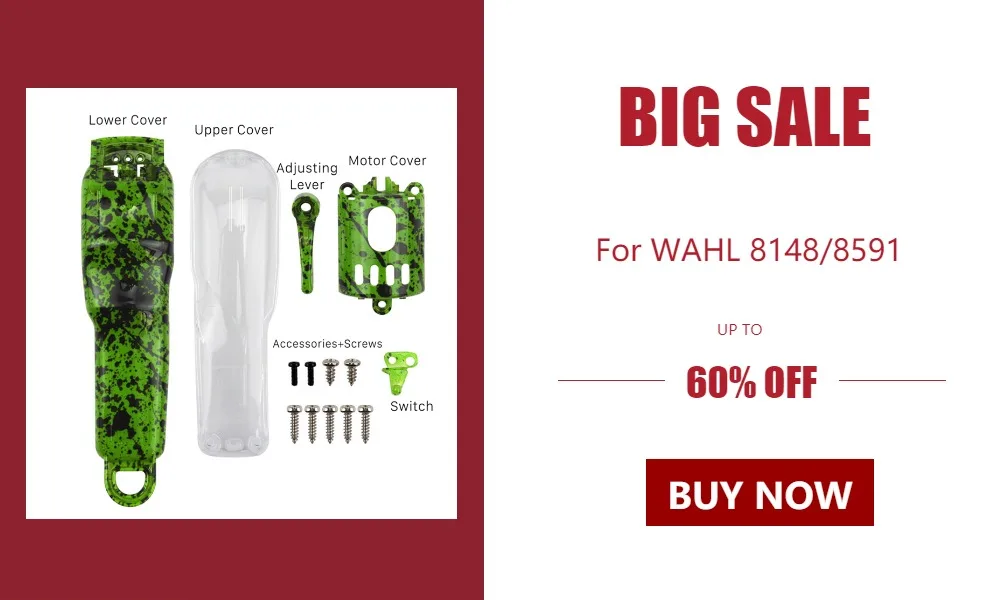 8Pcs/Set Electric Clipper Shell Set For WAHL 8148/8591 ABS 8 Style DIY Modification Shell Barber Electric Clipper Cover G0811